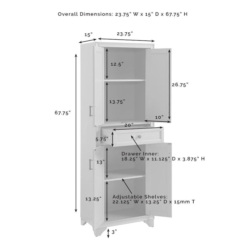 Garde-manger Crosley Tara - 23,75 po L x 15 po P x 67,75 po H