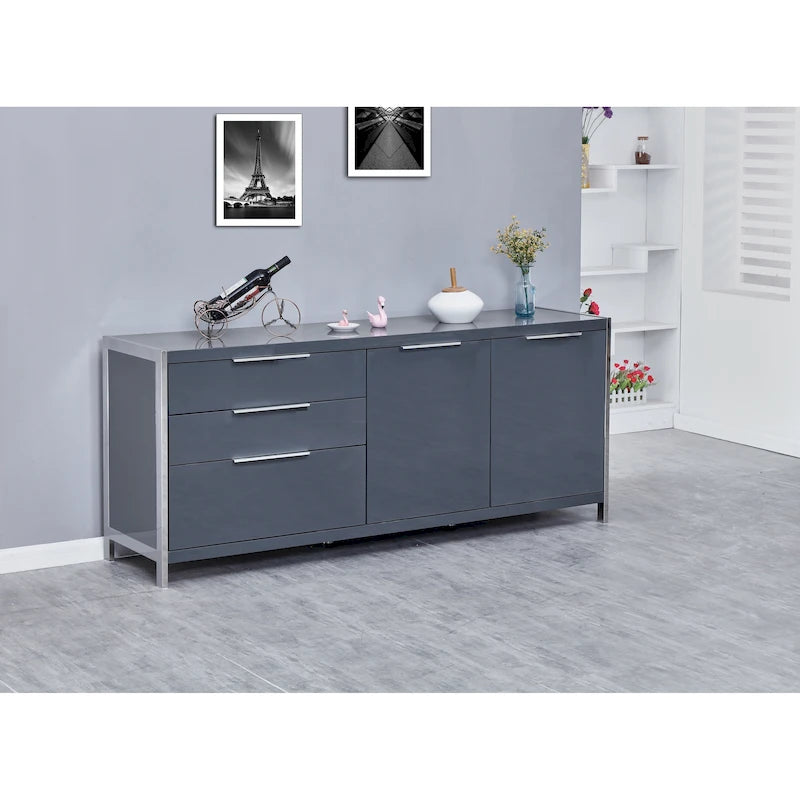 Meuble moderne laqué de qualité supérieure à 3 tiroirs