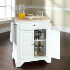 Îlot de cuisine mobile Crosley Lafayette avec plateau en bois naturel, finition blanche - 45,7 cm (P) x 78,7 cm (L) x 88,9 cm (H)