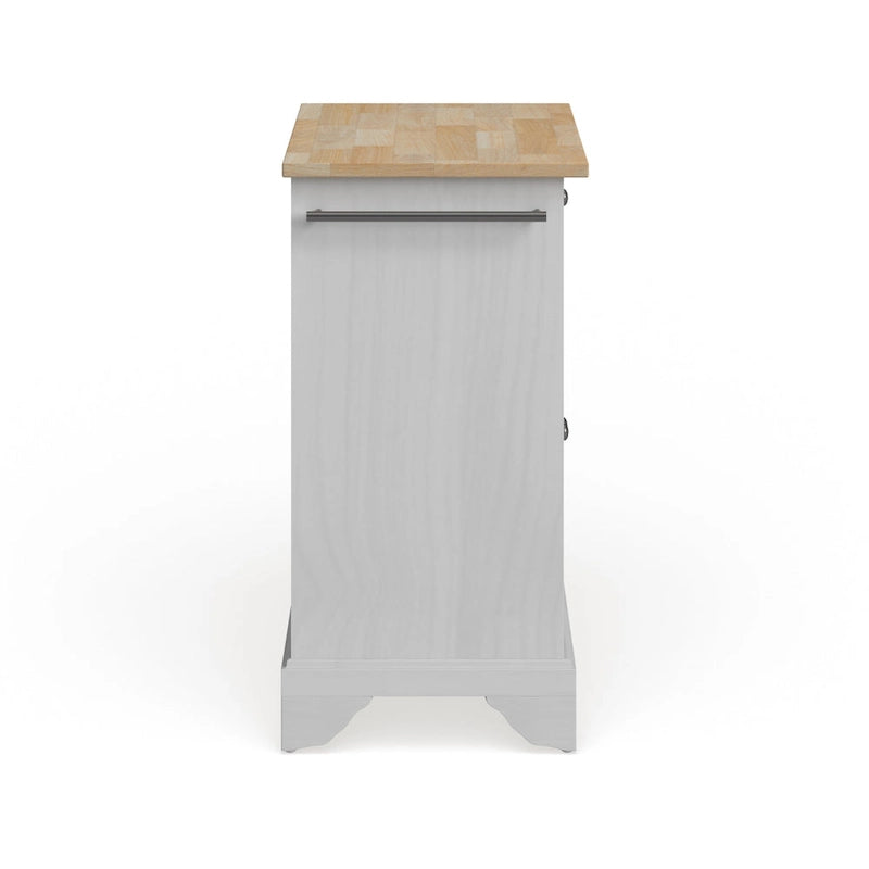 Îlot de cuisine mobile Crosley Lafayette avec plateau en bois naturel, finition blanche - 45,7 cm (P) x 78,7 cm (L) x 88,9 cm (H)