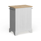 Îlot de cuisine mobile Crosley Lafayette avec plateau en bois naturel, finition blanche - 45,7 cm (P) x 78,7 cm (L) x 88,9 cm (H)