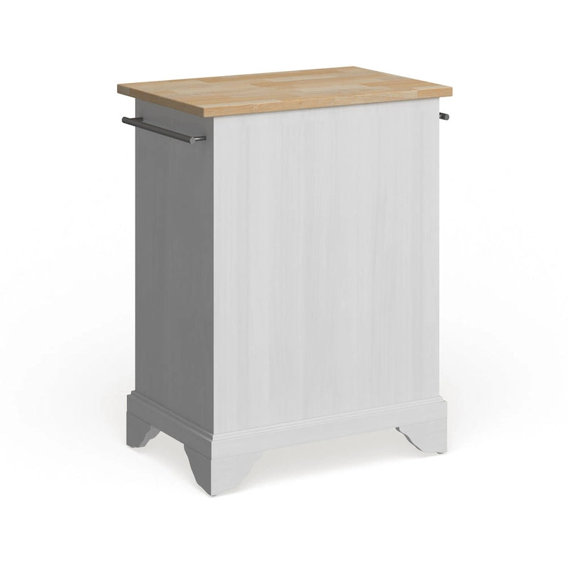 Îlot de cuisine mobile Crosley Lafayette avec plateau en bois naturel, finition blanche - 45,7 cm (P) x 78,7 cm (L) x 88,9 cm (H)