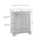 Îlot de cuisine mobile Crosley Lafayette avec plateau en bois naturel, finition blanche - 45,7 cm (P) x 78,7 cm (L) x 88,9 cm (H)