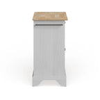 Îlot de cuisine mobile Crosley Lafayette avec plateau en bois naturel, finition blanche - 45,7 cm (P) x 78,7 cm (L) x 88,9 cm (H)