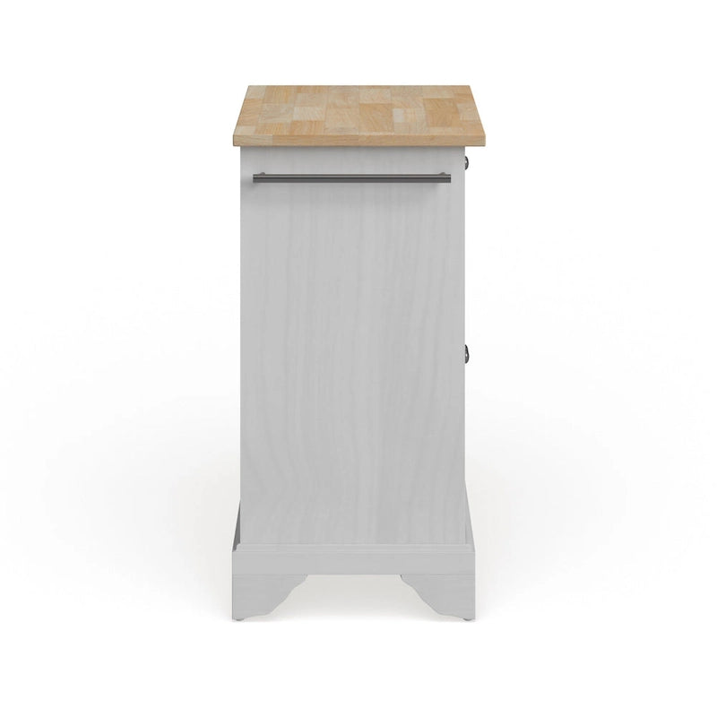 Îlot de cuisine mobile Crosley Lafayette avec plateau en bois naturel, finition blanche - 45,7 cm (P) x 78,7 cm (L) x 88,9 cm (H)