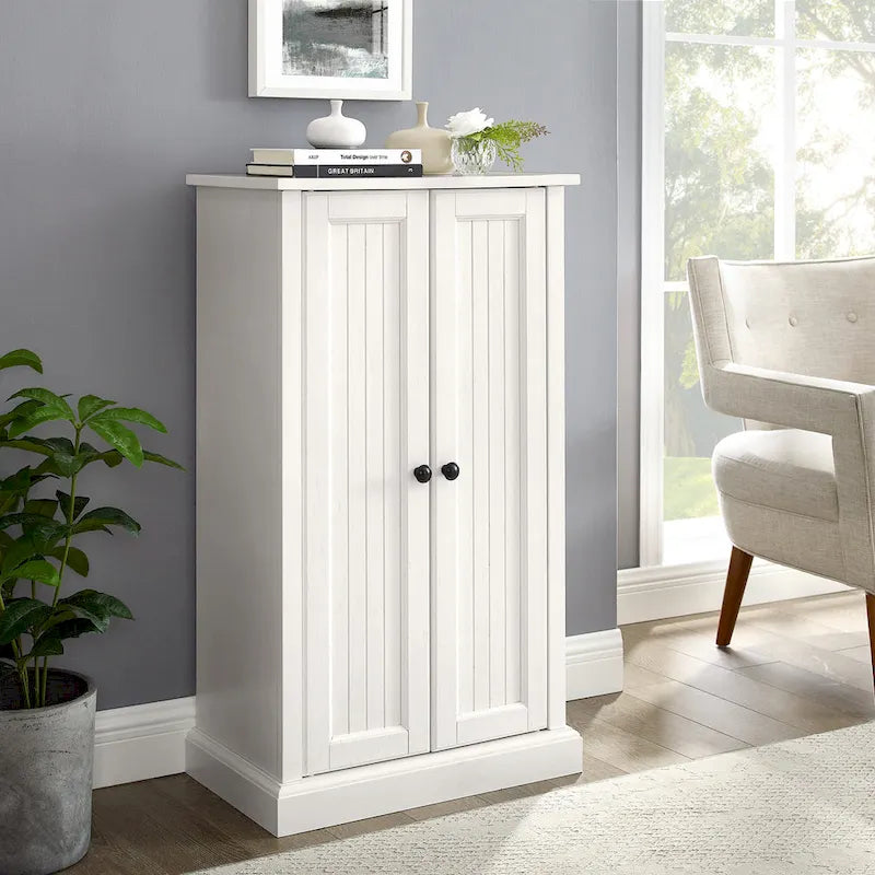 Meuble d'appoint Crosley Seaside blanc vieilli
