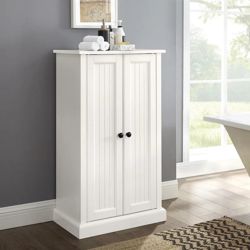 Meuble d'appoint Crosley Seaside blanc vieilli