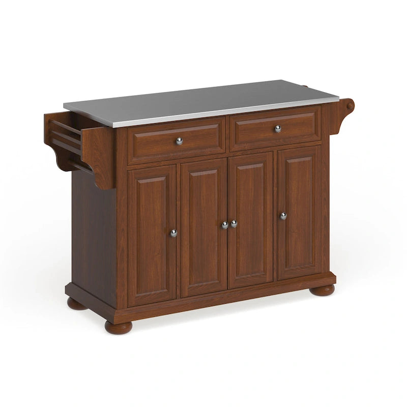 Îlot/chariot de cuisine Crosley Alexandria, plateau en acier inoxydable, dimensions standard : 45,7 cm (P) x 130,8 cm (L) x 86,4 cm (H)