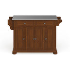 Îlot/chariot de cuisine Crosley Alexandria, plateau en acier inoxydable, dimensions standard : 45,7 cm (P) x 130,8 cm (L) x 86,4 cm (H)