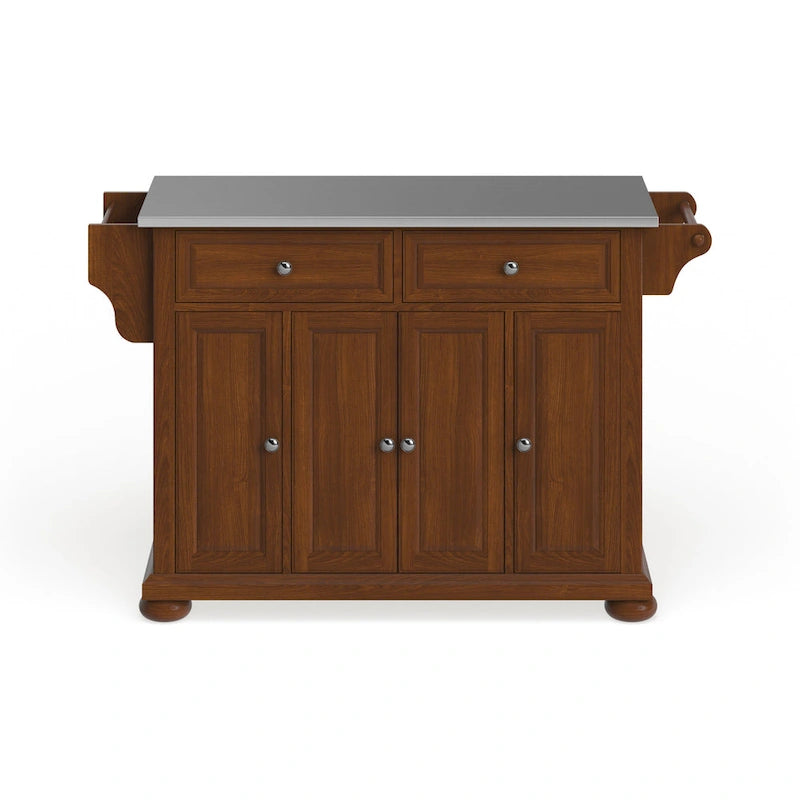 Îlot/chariot de cuisine Crosley Alexandria, plateau en acier inoxydable, dimensions standard : 45,7 cm (P) x 130,8 cm (L) x 86,4 cm (H)