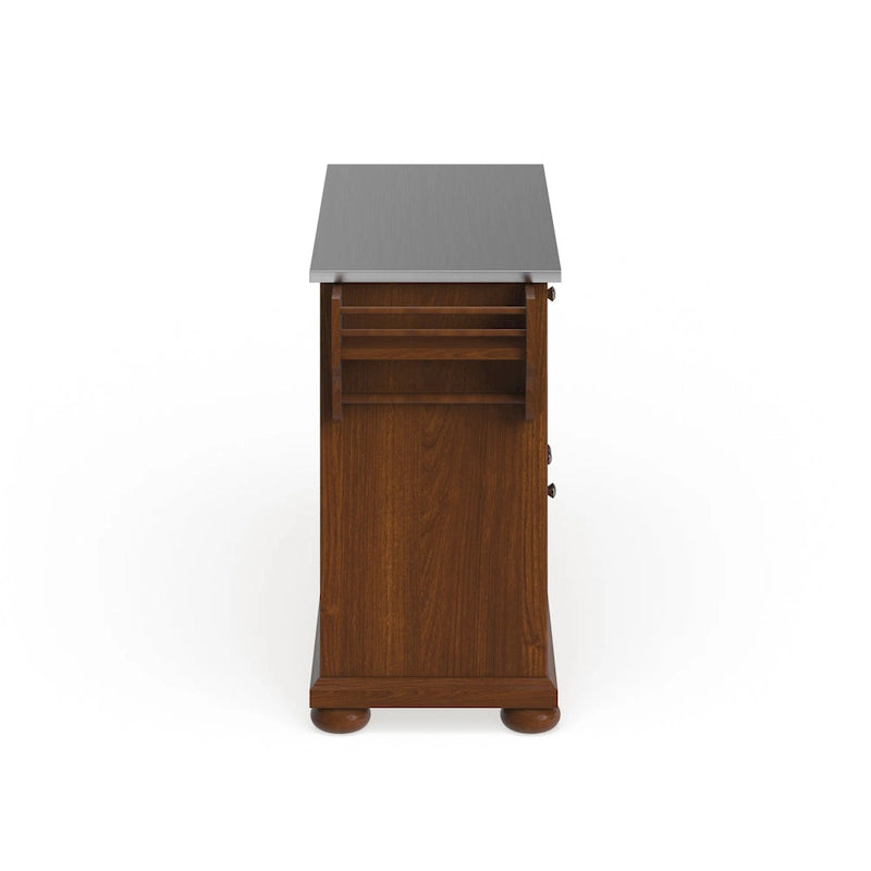 Îlot/chariot de cuisine Crosley Alexandria, plateau en acier inoxydable, dimensions standard : 45,7 cm (P) x 130,8 cm (L) x 86,4 cm (H)