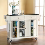 Chariot de cuisine Crosley, plateau en granit, dimensions standard : 45,7 cm (P) x 131,1 cm (L) x 91,4 cm (H)