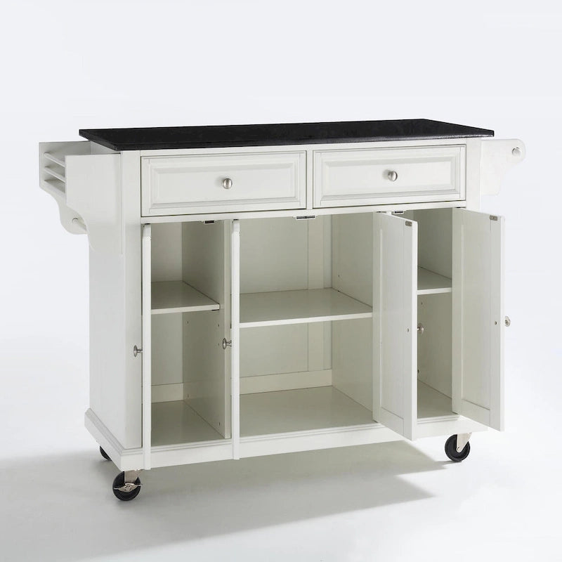 Chariot de cuisine Crosley, plateau en granit, dimensions standard : 45,7 cm (P) x 131,1 cm (L) x 91,4 cm (H)