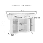 Chariot de cuisine Crosley, plateau en granit, dimensions standard : 45,7 cm (P) x 131,1 cm (L) x 91,4 cm (H)