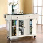 Chariot de cuisine Crosley, plateau en granit, dimensions standard : 45,7 cm (P) x 131,1 cm (L) x 91,4 cm (H)