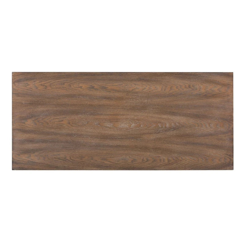 Meuble d'appoint Kensington Turquoise avec dessus en bois vieilli, 2 portes