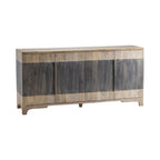 Buffet de salon bicolore à quatre portes en bois de manguier, meuble bar à café - 70 cm (L) x 18 cm (P) x 33,5 cm (H)