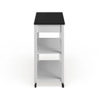Îlot/chariot de cuisine Crosley avec plateau en granit noir massif et rangement pour tabouret en option, finition blanche - 17 po (P) x 43 po (L) x 35 po (H)