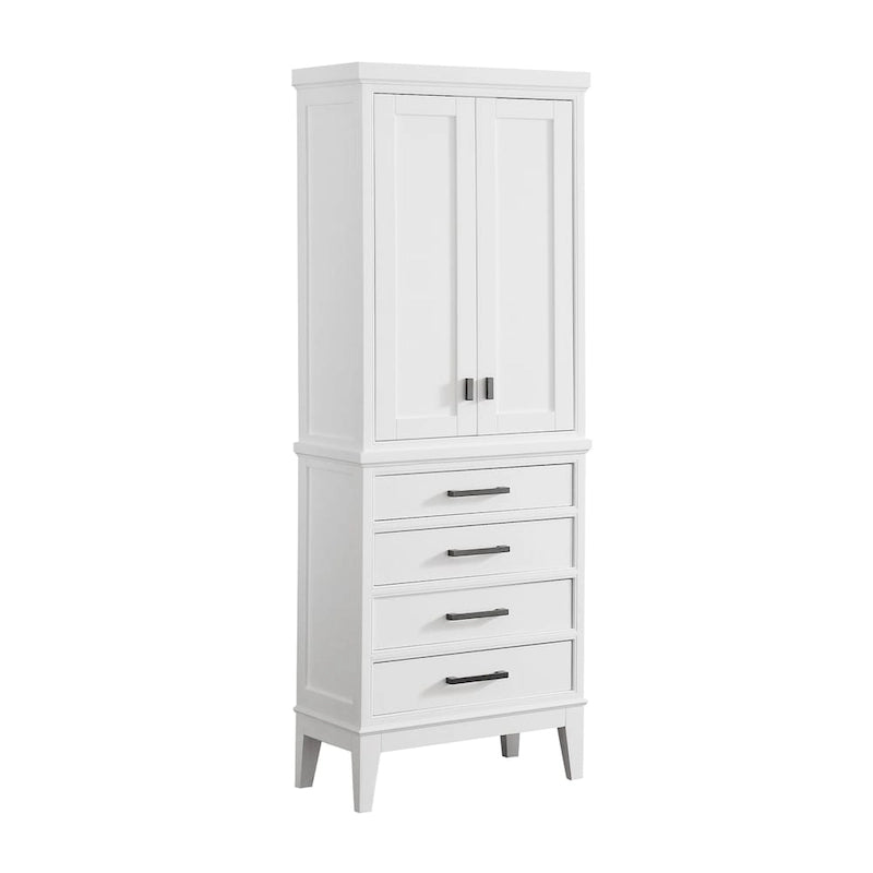 Tour de rangement en lin blanc Avanity Madison 24 pouces - 24 po L x 71 po H