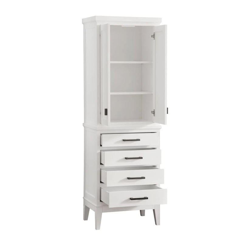 Tour de rangement en lin blanc Avanity Madison 24 pouces - 24 po L x 71 po H