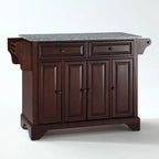 Îlot de cuisine Crosley LaFayette avec plateau en granit massif, finition acajou vieilli - 45,7 cm (P) x 131 cm (L) x 86,4 cm (H)