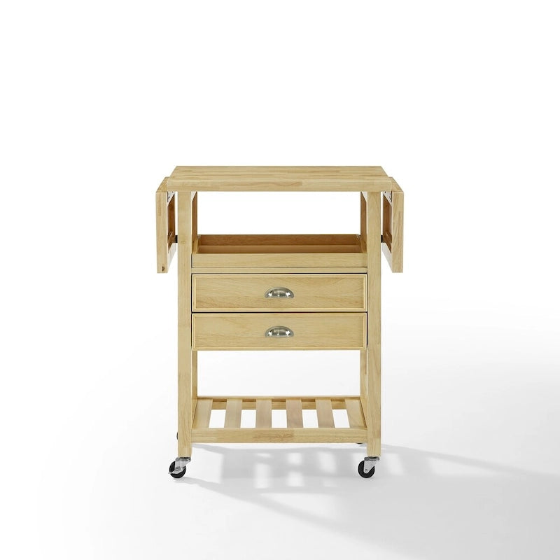 Chariot de cuisine Crosley Bristol à double abattant, couleur naturelle - 15,13 cm (profondeur) x 45 cm (largeur) x 35,25 cm (hauteur)