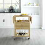 Crosley Bristol Double Drop Leaf Kitchen Cart Natural - 15.13d x 45w x 35.25h