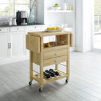 Chariot de cuisine Crosley Bristol à double abattant, couleur naturelle - 15,13 cm (profondeur) x 45 cm (largeur) x 35,25 cm (hauteur)