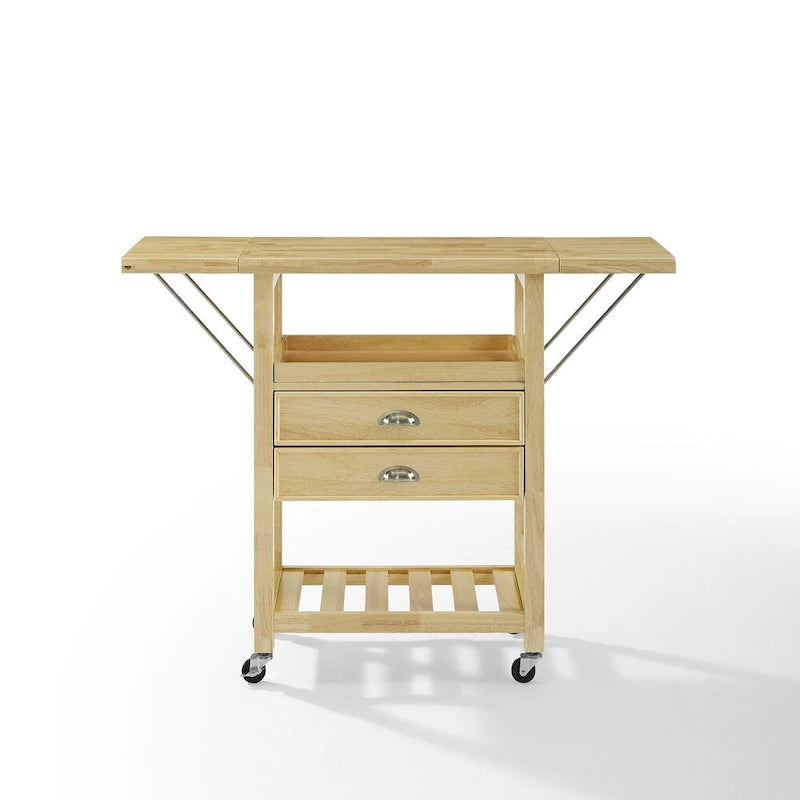 Chariot de cuisine Crosley Bristol à double abattant, couleur naturelle - 15,13 cm (profondeur) x 45 cm (largeur) x 35,25 cm (hauteur)