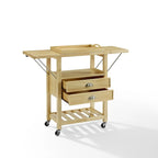Chariot de cuisine Crosley Bristol à double abattant, couleur naturelle - 15,13 cm (profondeur) x 45 cm (largeur) x 35,25 cm (hauteur)