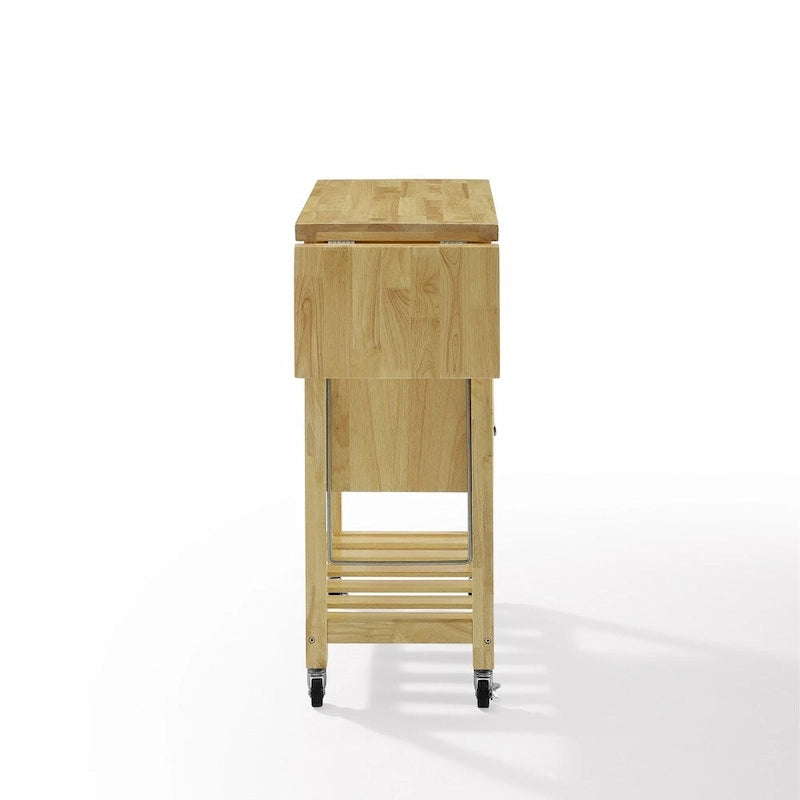Chariot de cuisine Crosley Bristol à double abattant, couleur naturelle - 15,13 cm (profondeur) x 45 cm (largeur) x 35,25 cm (hauteur)
