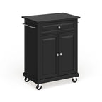Îlot/chariot de cuisine portable Crosley Compact, plateau en granit noir massif, finition noire - 45,7 cm (P) x 78,7 cm (L) x 90,2 cm (H)