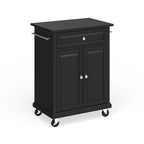 Îlot/chariot de cuisine portable Crosley Compact, plateau en granit noir massif, finition noire - 45,7 cm (P) x 78,7 cm (L) x 90,2 cm (H)