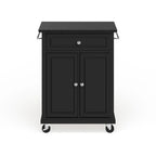 Îlot/chariot de cuisine portable Crosley Compact, plateau en granit noir massif, finition noire - 45,7 cm (P) x 78,7 cm (L) x 90,2 cm (H)