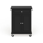 Îlot/chariot de cuisine portable Crosley Compact, plateau en granit noir massif, finition noire - 45,7 cm (P) x 78,7 cm (L) x 90,2 cm (H)