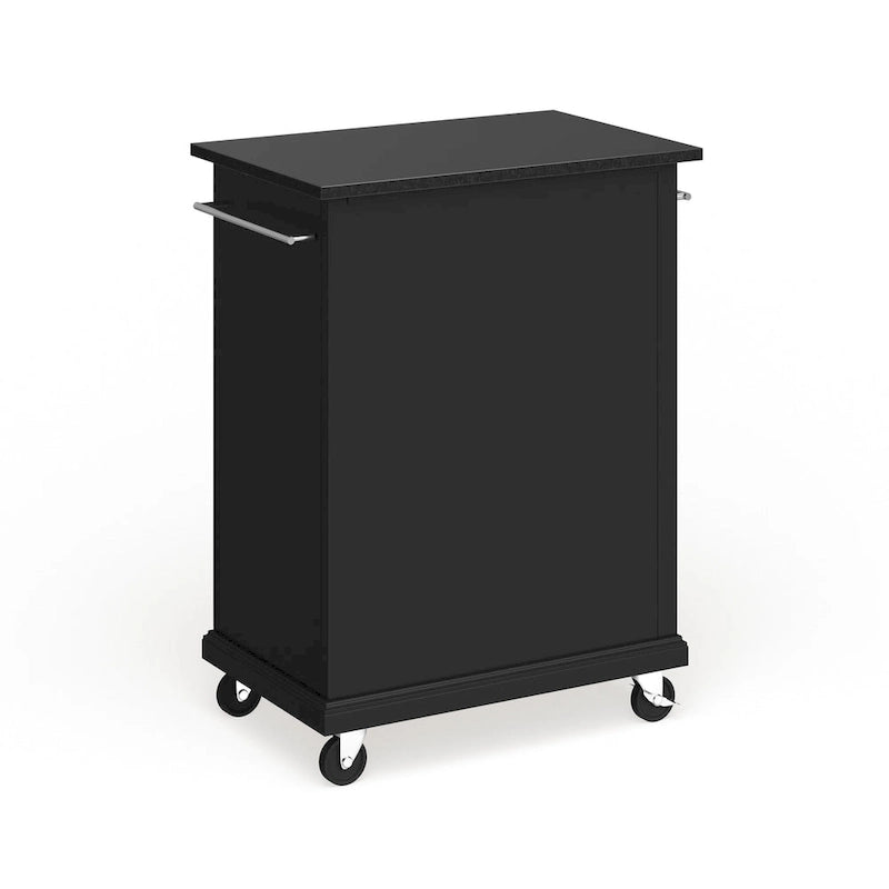 Îlot/chariot de cuisine portable Crosley Compact, plateau en granit noir massif, finition noire - 45,7 cm (P) x 78,7 cm (L) x 90,2 cm (H)