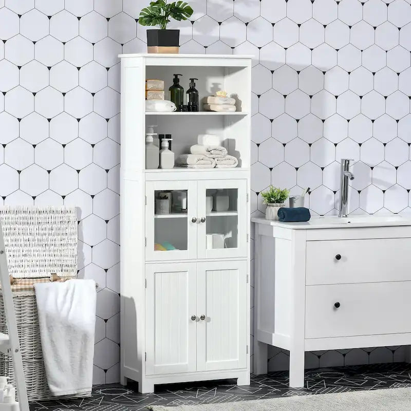 Buffet HOMCOM 63 avec vaisselier, garde-manger, meuble de rangement autoportant