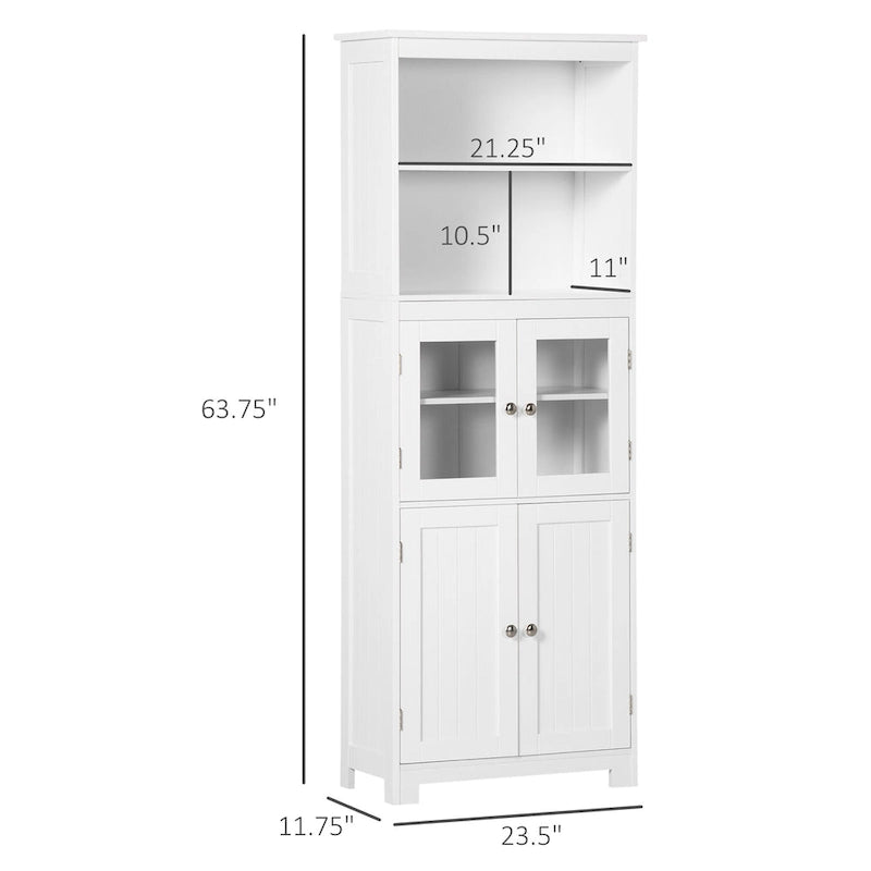 Buffet HOMCOM 63 avec vaisselier, garde-manger, meuble de rangement autoportant