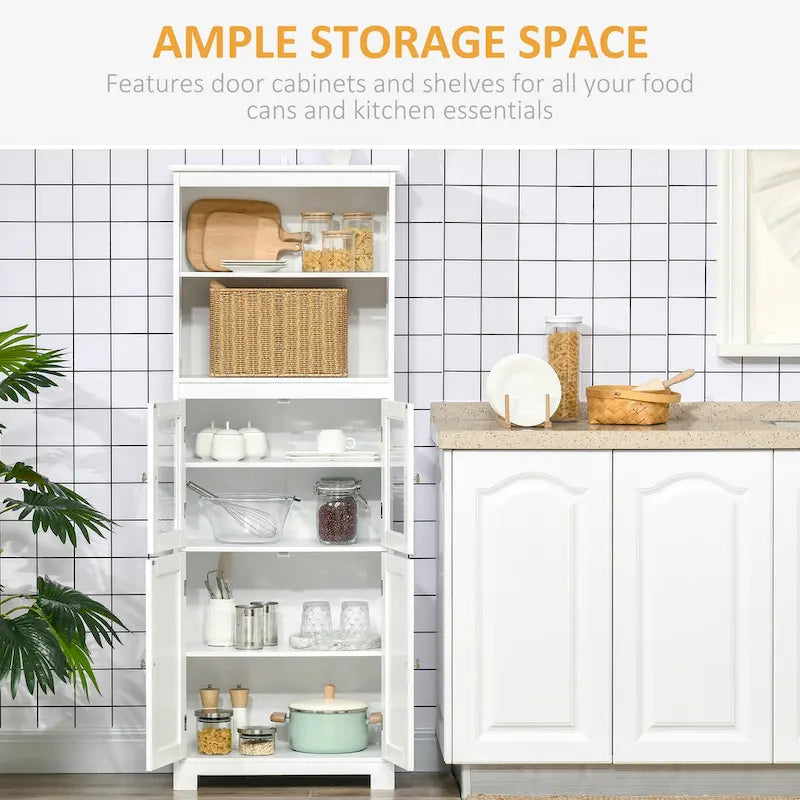 Buffet HOMCOM 63 avec vaisselier, garde-manger, meuble de rangement autoportant