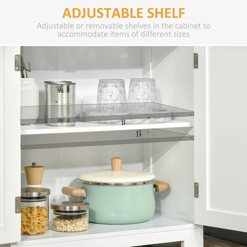 Buffet HOMCOM 63 avec vaisselier, garde-manger, meuble de rangement autoportant