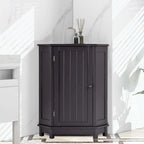 Meuble d'angle triangulaire pour salle de bain avec étagère