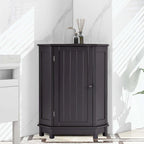 Meuble d'angle triangulaire pour salle de bain avec étagère
