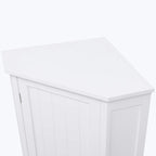 Meuble d'angle triangulaire pour salle de bain avec étagère