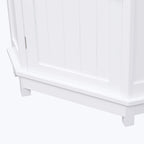 Meuble d'angle triangulaire pour salle de bain avec étagère
