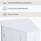 Meuble d'angle triangulaire pour salle de bain avec étagère
