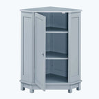 Meuble d'angle triangulaire pour salle de bain avec étagère