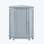 Meuble d'angle triangulaire pour salle de bain avec étagère