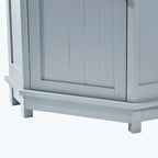 Meuble d'angle triangulaire pour salle de bain avec étagère