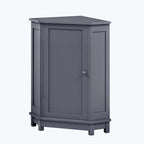 Meuble d'angle triangulaire pour salle de bain avec étagère