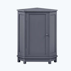 Meuble d'angle triangulaire pour salle de bain avec étagère